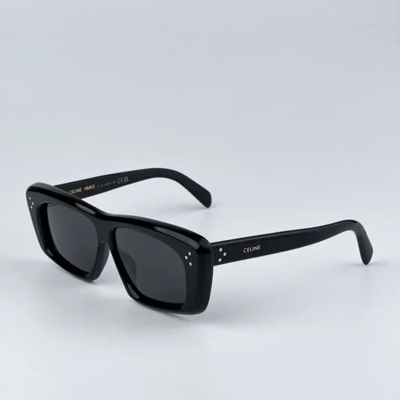 Celine CL40259I 01A BRAND NEW Sunglasses Black Black Rectangle Unisex